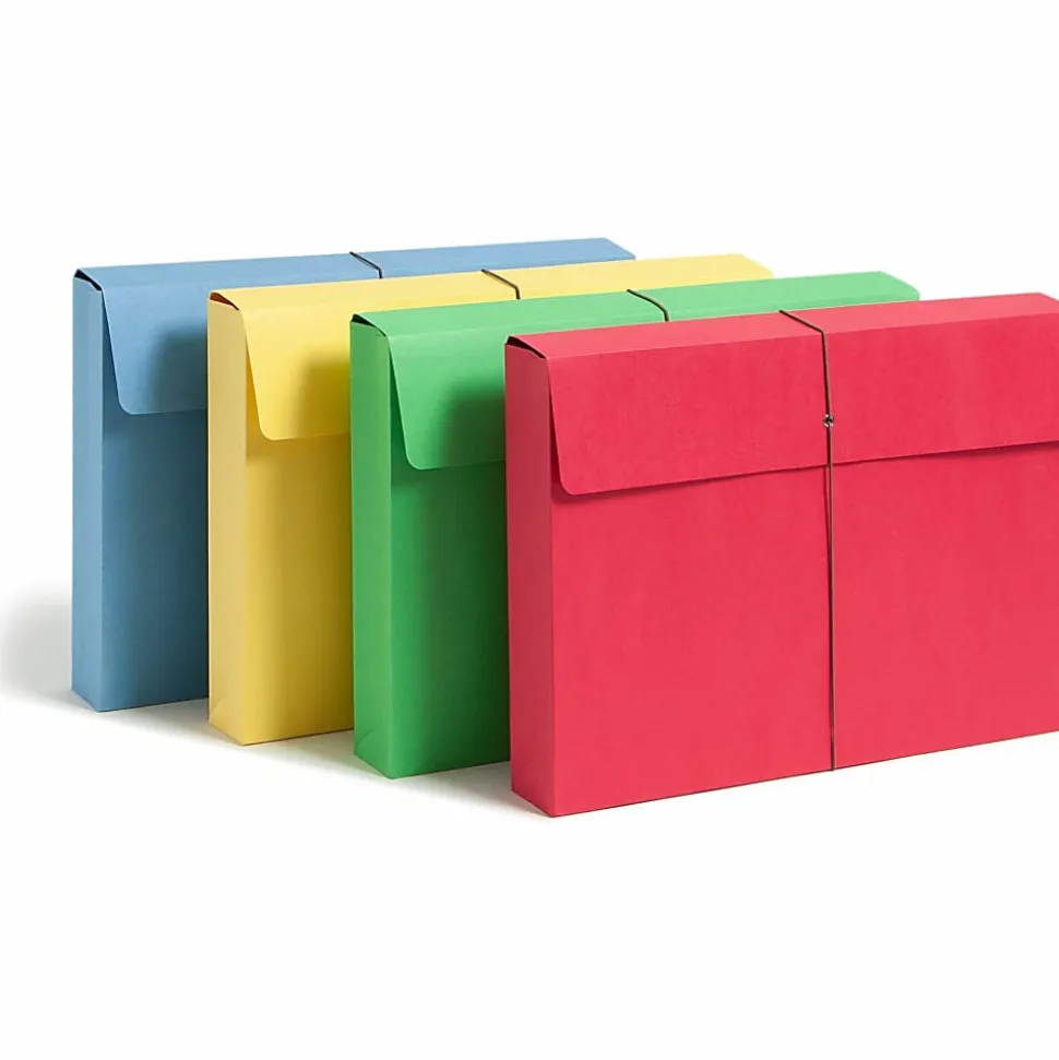 Smead® Elastic Closure Expanding School Wallets, Legal Size, 2" Expansion, Assorted Colors, Pack Of 50