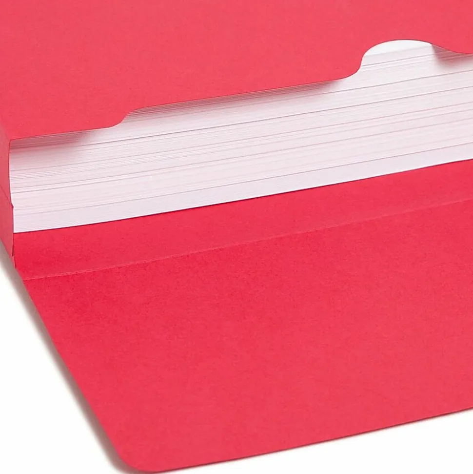Smead® Elastic Closure Expanding School Wallets, Letter Size, 2" Expansion, Assorted Colors, Pack Of 50