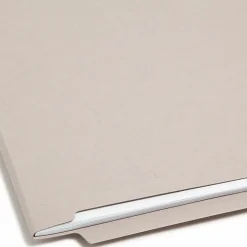 SmeadĀ® End-Tab Colored Fastener Folders With Shelf-MasterĀ® Reinforced Tab And 2 Fasteners, 3/4" Expansion, Letter Size, Gray, Box Of 50 Folders