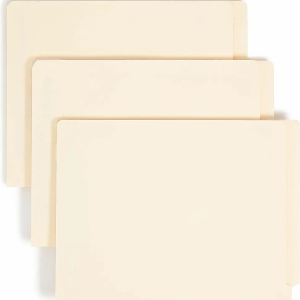 Smead® End-Tab Fastener Folders With Dividers, Letter Size, Manila, Box Of 50 (34220)