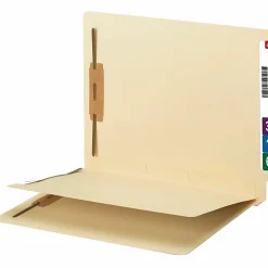 Smead® End-Tab Fastener Folders With Dividers, Letter Size, Manila, Box Of 50 (34220)