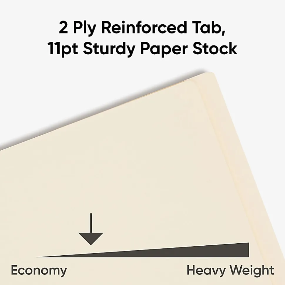 Smead® End-Tab Fastener Folders With Dividers, Letter Size, Manila, Box Of 50 (34220)