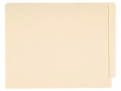 Smead® End-Tab Folders, Straight Cut, Letter Size, 100% Recycled, Manila, Pack Of 100