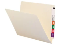 Smead® End-Tab Folders, Straight Cut, Letter Size, 100% Recycled, Manila, Pack Of 100
