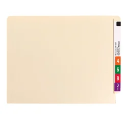 Smead® End-Tab Folders With Fastener, 8 1/2" x 11", Letter, Manila, Box of 50 (34115)