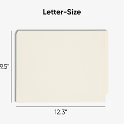 Smead® End-Tab Folders With Fastener, 8 1/2" x 11", Letter, Manila, Box of 50 (34115)