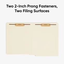Smead® End-Tab Folders With Fastener, 8 1/2