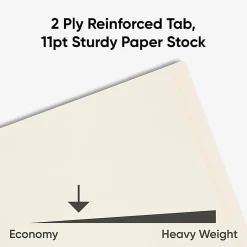 Smead® End-Tab Folders With Fastener, 8 1/2