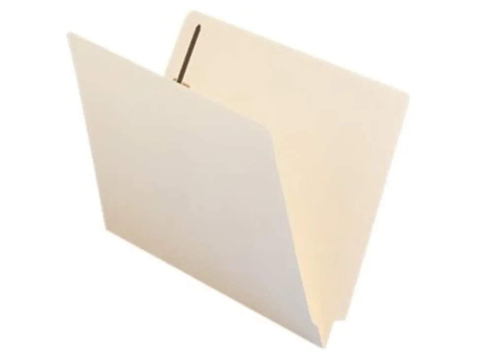 Smead® End-Tab Folders With Fastener, 8 1/2" x 11", Letter, Manila, Box of 50 (34115)