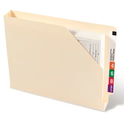 Smead® End-Tab Jackets, 1 1/2" Capacity, 9 1/2" x 12 1/4", Manila, Pack Of 50