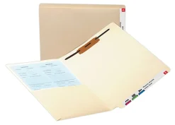 SmeadĀ® End-Tab Pocket Folders With Fastener, Letter Size, Manila, Box Of 50