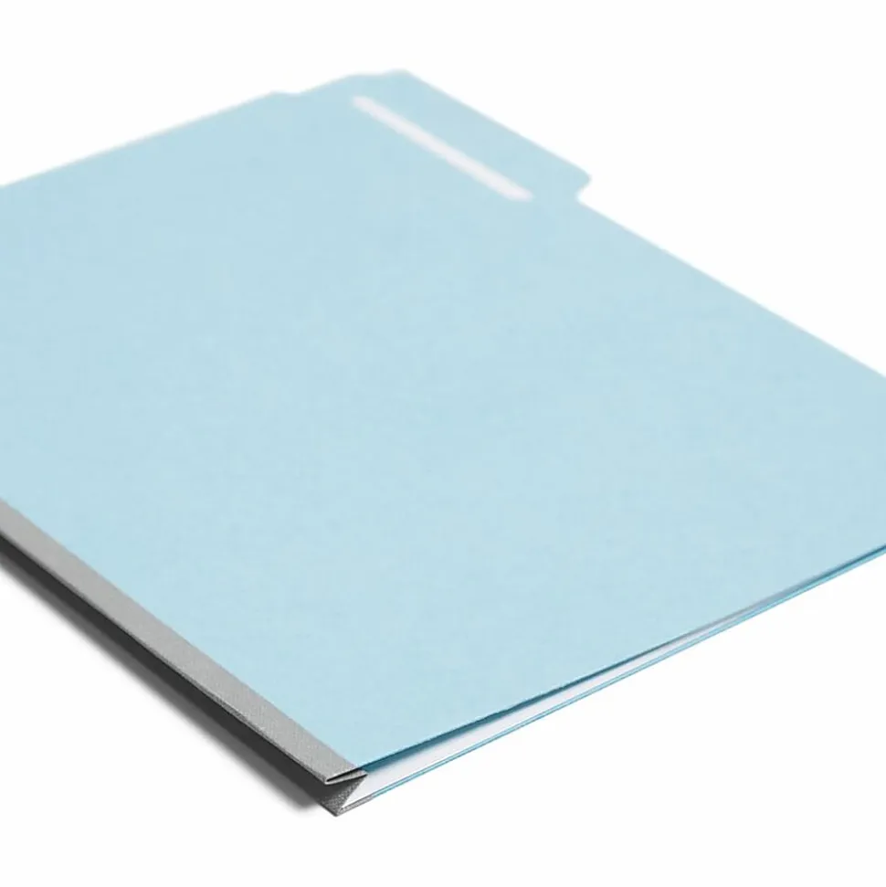 Smead® Expanding File Folders, 1" Expansion, Letter Size, 1/3 Cut, 100% Recycled, Blue, Box Of 25