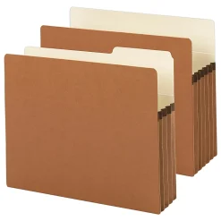 SmeadĀ® Expanding File Pockets, 1 3/4" Expansion, 9 1/2" x 11 3/4", 30% Recycled, Redrope