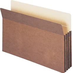 Smead® Expanding File Pockets, 3 1/2" Expansion, 9 1/2" x 14 3/4", 30% Recycled, Redrope