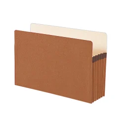 Smead® Expanding File Pockets, 5 1/4" Expansion, 9 1/2" x 14 3/4", 30% Recycled, Redrope