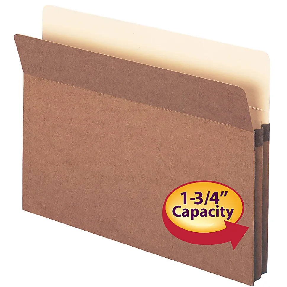 Smead® Expanding File Pockets, Redrope, 1 3/4" Expansion, Letter Size, 30% Recycled, Redrope, Pack Of 25
