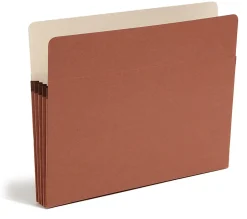SmeadĀ® Expanding File Pockets, 3 1/2" Expansion, 9 1/2" x 11 3/4", 30% Recycled, Redrope, Pack Of 25