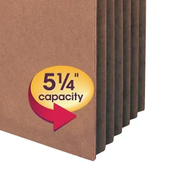 Smead® Expanding File Pockets, 5 1/4" Expansion, 9 1/2" x 11 3/4", 30% Recycled, Redrope, Pack Of 10