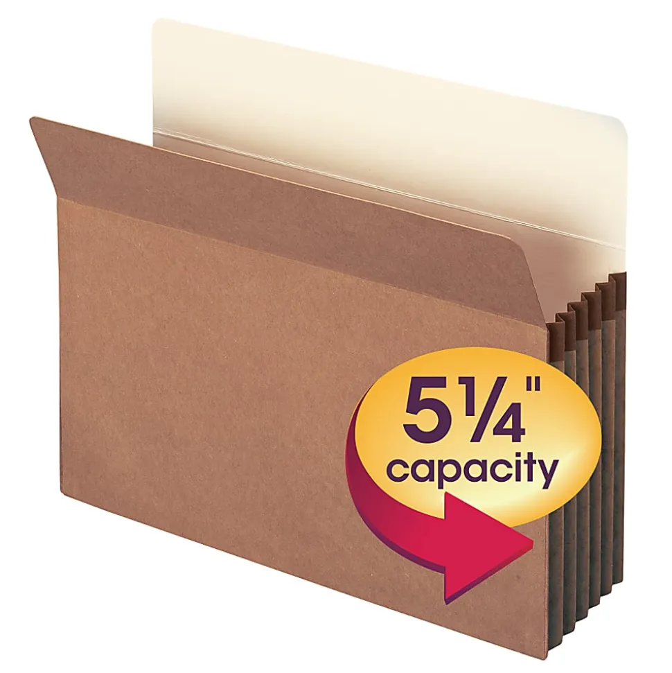 Smead® Expanding File Pockets, 5 1/4" Expansion, 9 1/2" x 11 3/4", 30% Recycled, Redrope, Pack Of 10