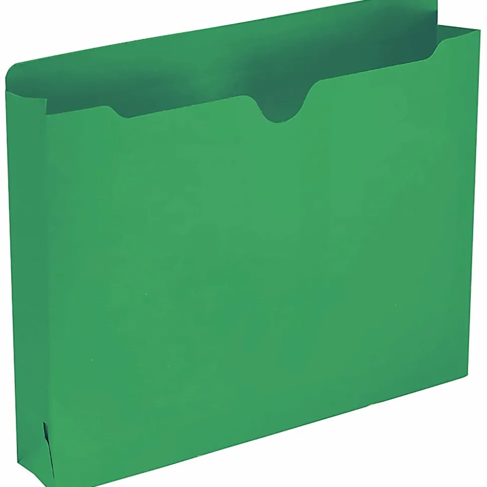 Smead® Expanding Reinforced Top-Tab File Jackets, 2" Expansion, Letter Size, Green, Box Of 50