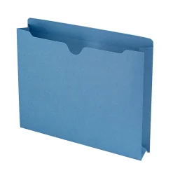 Smead® Expanding Reinforced Top-Tab File Jackets, 2" Expansion, Letter Size, Blue, Box Of 50