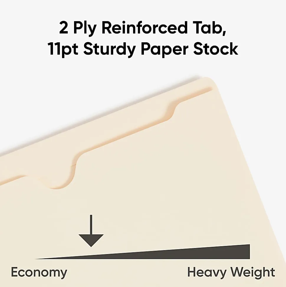 Smead® Expanding Reinforced Top-Tab File Jackets, 2" Expansion, Letter Size, Manila, Box Of 50 (75560)
