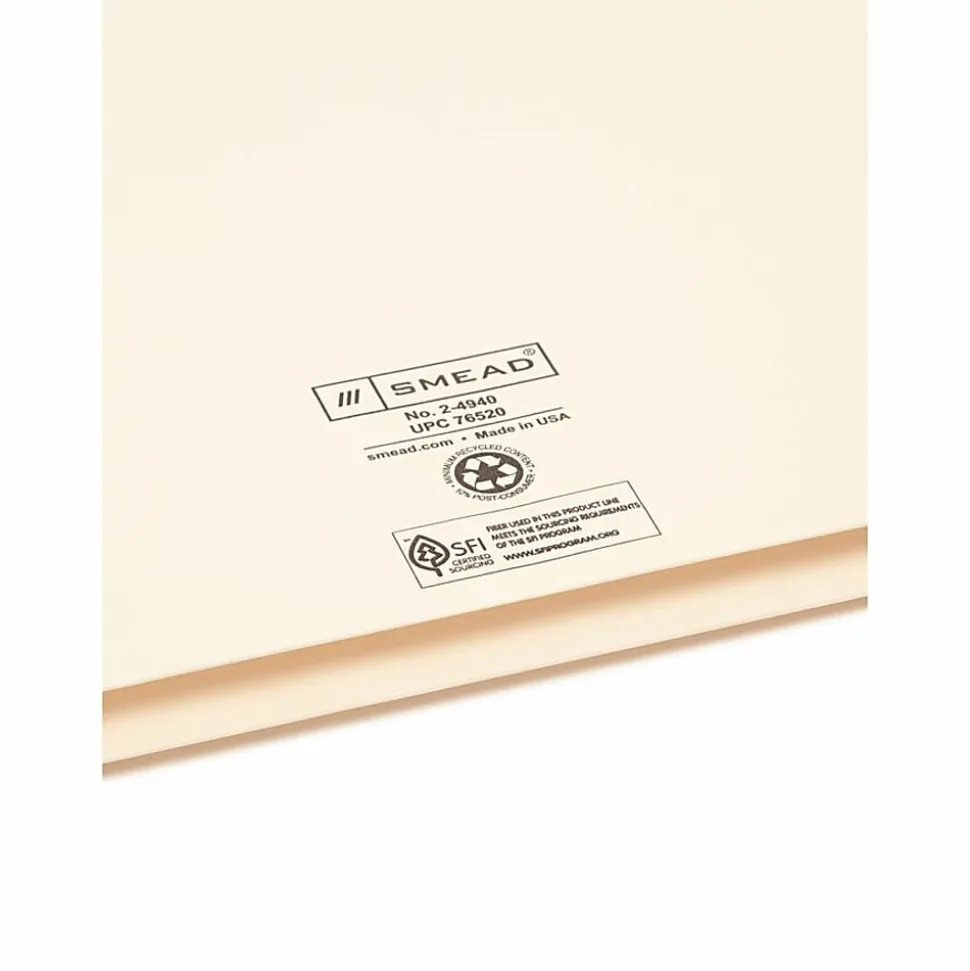 Smead® Expanding Reinforced Top-Tab File Jackets, 1" Expansion, Legal Size, Manila, Box Of 50