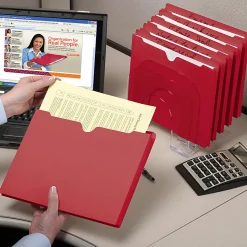 Smead® Expanding Reinforced Top-Tab File Jackets, 2" Expansion, Letter Size, Red, Box Of 50