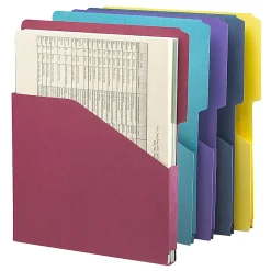 Smead® Expanding Slash Jackets, 1" Expansion, Letter Size, Assorted Colors, Pack Of 5