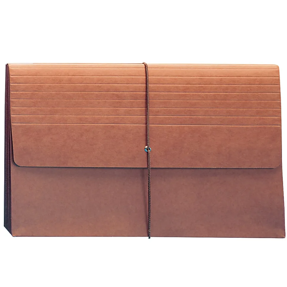 Smead® Expanding Wallet, 5 1/4" Expansion, Extra-Wide Legal Size, 30% Recycled, Redrope