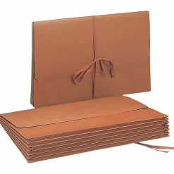 Smead® Expanding Wallet With Flap, 5 1/4" Expansion, 10" x 15", 30% Recycled, Redrope