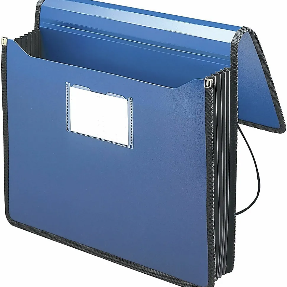 Smead® Expansion Poly Wallet With Sewn Edges, Letter Size, 5 1/4" Expansion, Navy Blue