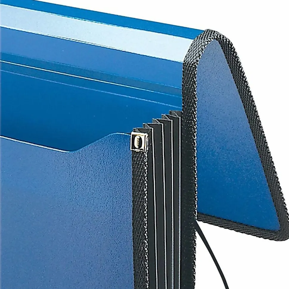 Smead® Expansion Poly Wallet With Sewn Edges, Letter Size, 5 1/4" Expansion, Navy Blue