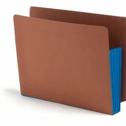 Smead® Extra-Wide Expansion End-Tab File Pockets, 12"W Body, Letter Size, 30% Recycled, Blue, Box Of 10