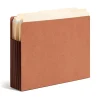Smead® Extra-Wide Redrope End-Tab File Pocket With Dark Brown Tear Resistant Gusset, Extra Wide Letter Size, 5 1/4" Expansion, 30% Recycled, Box Of 10