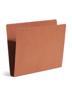 Smead® Extra-Wide Redrope End-Tab File Pocket With Dark Brown Tear Resistant Gusset, Extra Wide Letter Size, 5 1/4