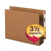 Smead® Extra-Wide Redrope End-Tab File Pocket With Dark Brown Tear Resistant Gusset, Extra Wide Letter Size, 3 1/2" Expansion, 30% Recycled, Box Of 10