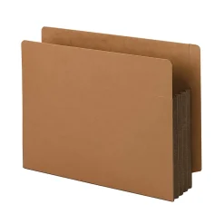 Smead® Extra-Wide Redrope End-Tab File Pocket With Dark Brown Tear Resistant Gusset, Extra Wide Letter Size, 3 1/2