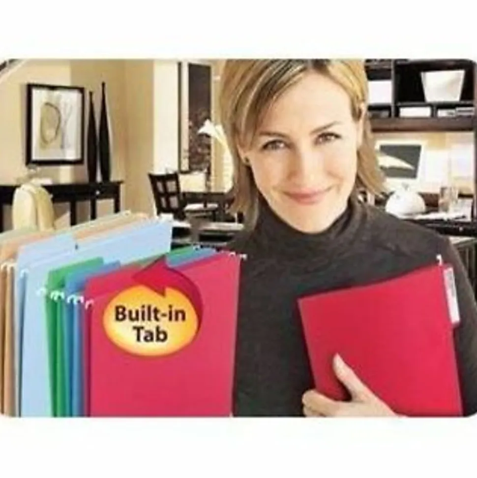 Smead® FasTab® Hanging File Folder, Letter Size, Green, Box Of 20
