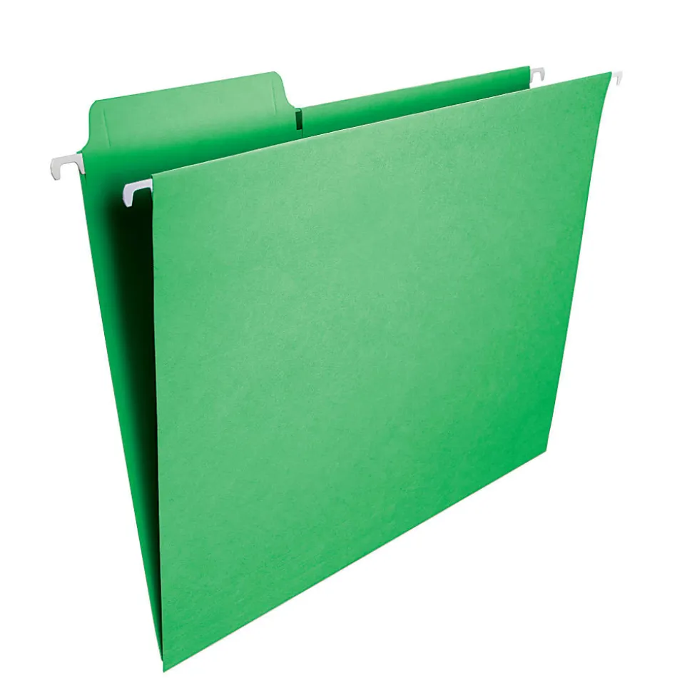 Smead® FasTab® Hanging File Folder, Letter Size, Green, Box Of 20