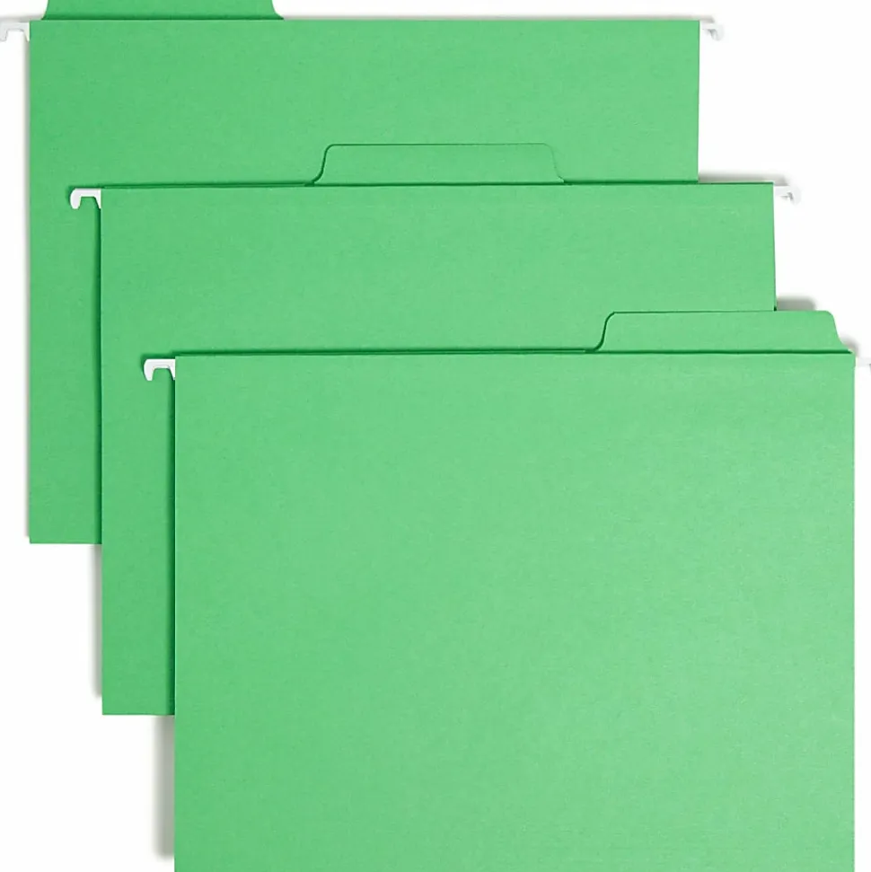 Smead® FasTab® Hanging File Folder, Letter Size, Green, Box Of 20