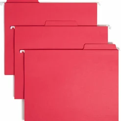 Smead® FasTab® Hanging File Folders, Letter Size, Red, Box Of 20