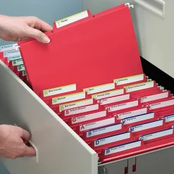 Smead® FasTab® Hanging File Folders, Letter Size, Red, Box Of 20
