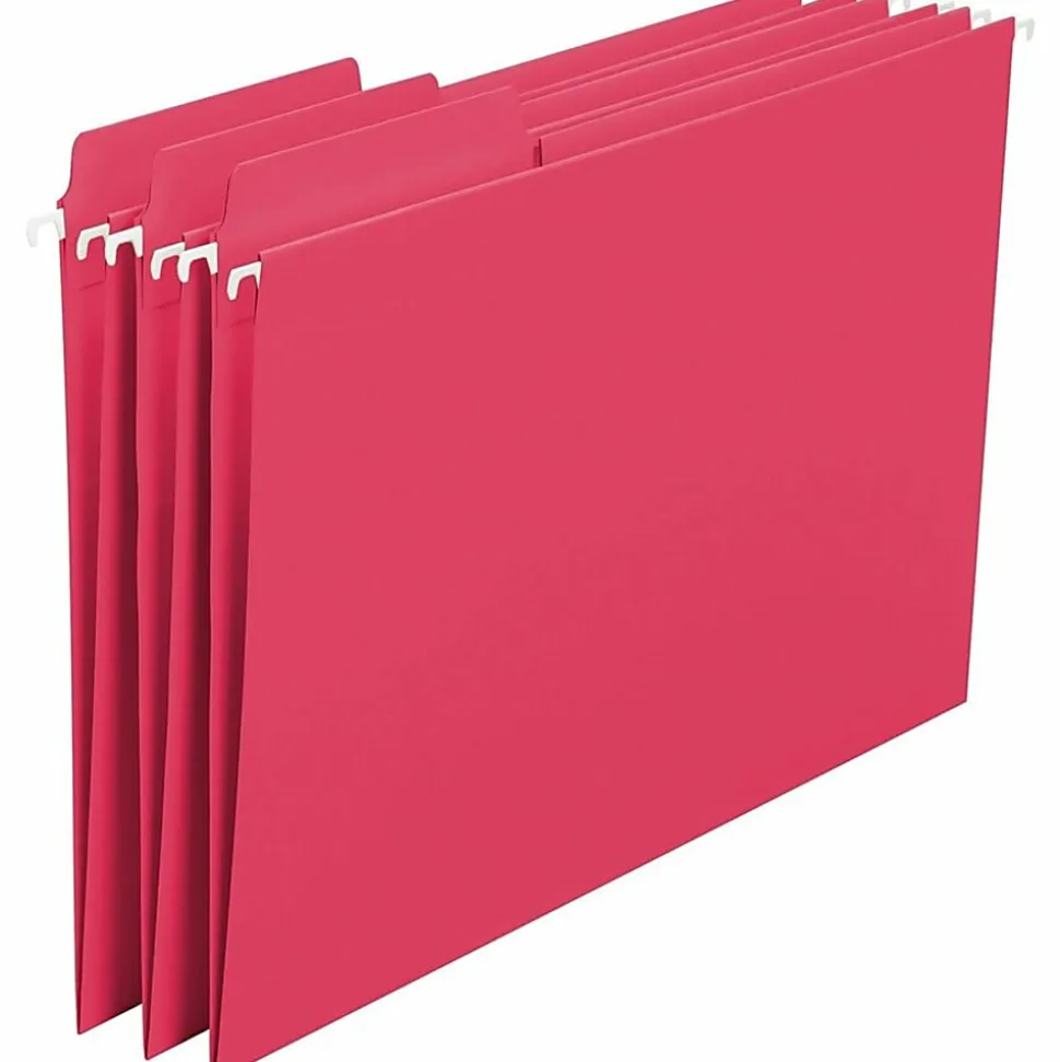 Smead® FasTab® Hanging File Folders, Letter Size, Red, Box Of 20