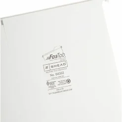 SmeadĀ® FasTab Hanging File Folders, Letter Size, White, Box Of 20 Folders