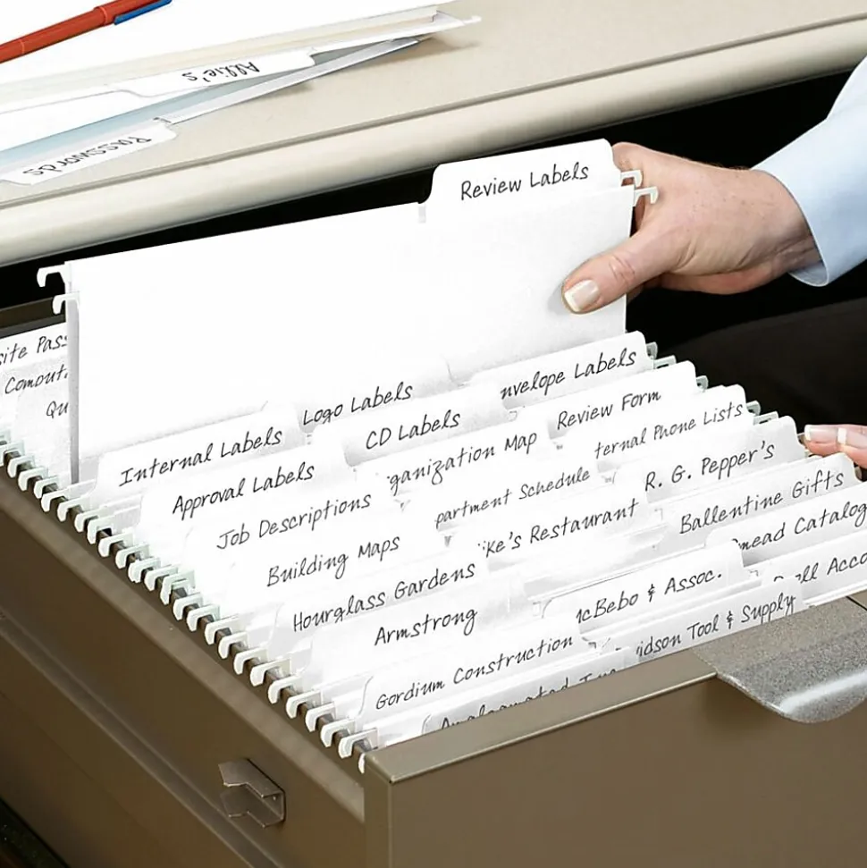 Smead® FasTab Hanging File Folders, Letter Size, White, Box Of 20 Folders