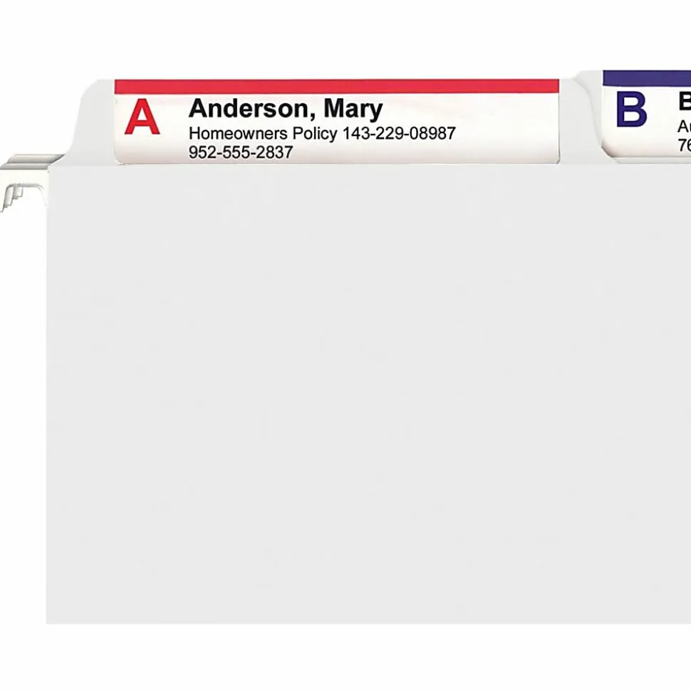 Smead® FasTab Hanging File Folders, Letter Size, White, Box Of 20 Folders