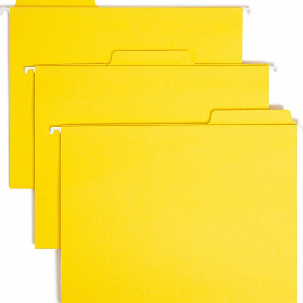 Smead® FasTab® Hanging File Folders, Letter Size, Yellow, Box Of 20