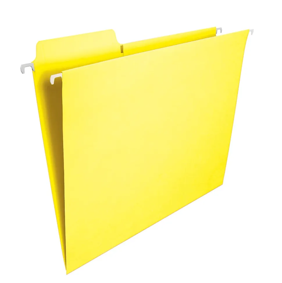 Smead® FasTab® Hanging File Folders, Letter Size, Yellow, Box Of 20