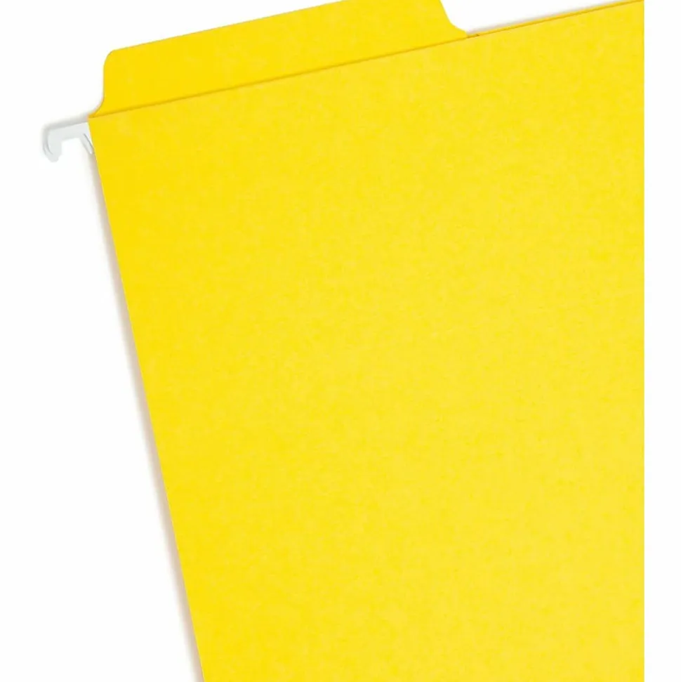 Smead® FasTab® Hanging File Folders, Letter Size, Yellow, Box Of 20